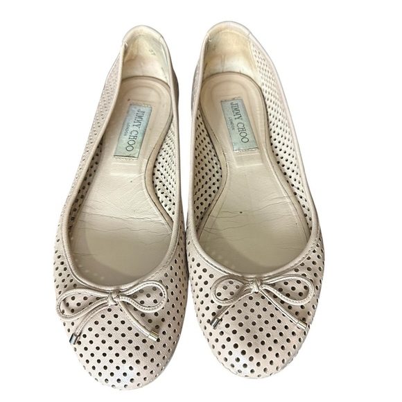 Jimmy Choo Shoes - Jimmy Choo Perferated Neutral Flat Size 37